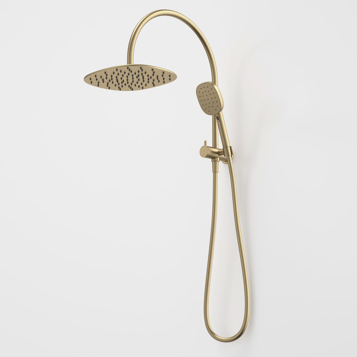 Caroma Contura II Compact Twin Shower, Brushed Brass