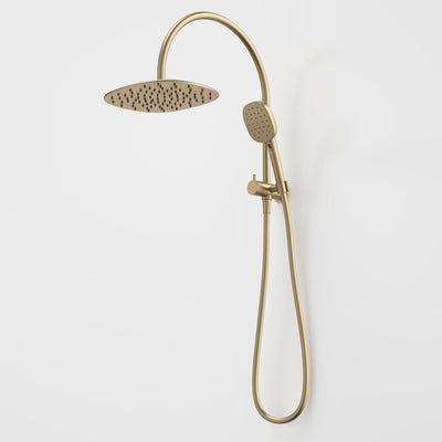 Caroma Contura II Compact Twin Shower, Brushed Brass