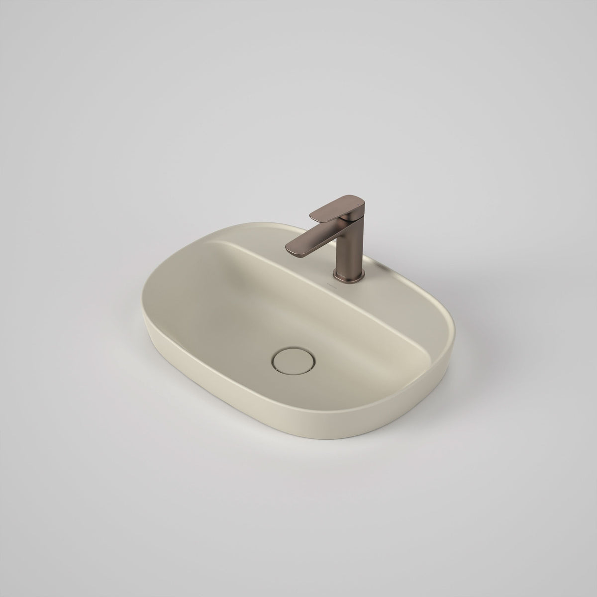 Caroma Contura II 530mm Inset Basin with Tap Landing (1 Tap Hole), Matte Clay