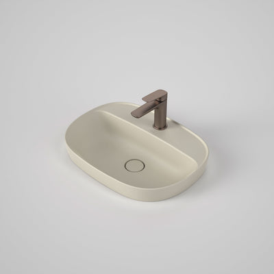 Caroma Contura II 530mm Inset Basin with Tap Landing (1 Tap Hole), Matte Clay