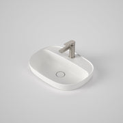 Caroma Contura II 530mm Inset Basin with Tap Landing (1 Tap Hole), Matte White