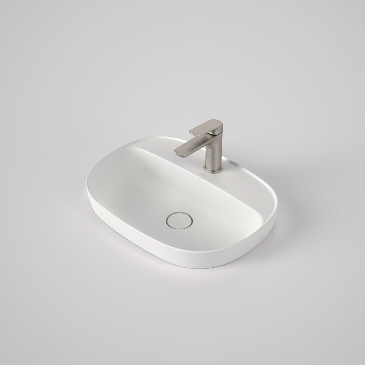 Caroma Contura II 530mm Inset Basin with Tap Landing (1 Tap Hole), Matte White