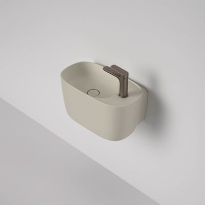 Caroma Contura II Hand Wall Basin (1 Tap Hole), Matte Clay