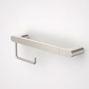 Caroma Urbane II Universal Rail 400mm + Toilet Roll Holder Set, Brushed Nickel