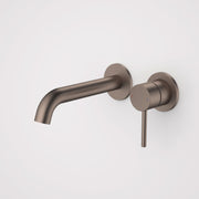 Caroma Liano II 175mm Wall Basin / Bath Mixer (2 x Round Cover Plates) - Lead Free, Brushed Bronze