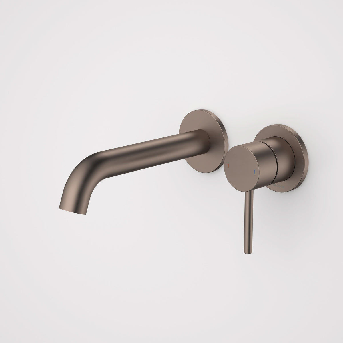 Caroma Liano II 175mm Wall Basin / Bath Mixer (2 x Round Cover Plates) - Lead Free, Brushed Bronze