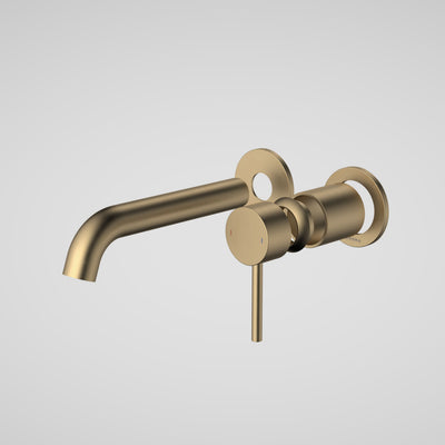 Caroma Liano II 175mm Wall Basin / Bath Trim Kit (2 x Round Cover Plates), Brushed Brass