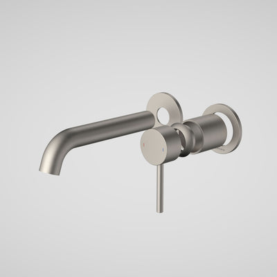 Caroma Liano II 175mm Wall Basin / Bath Trim Kit (2 x Round Cover Plates), Brushed Nickel