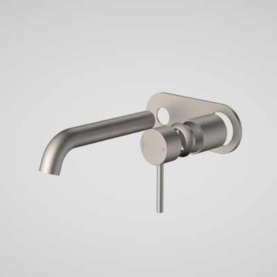 Caroma Liano II 175mm Wall Basin / Bath Trim Kit (Round Cover Plate), Brushed Nickel