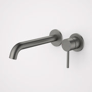 Caroma Liano II 210mm Wall Basin / Bath Mixer (2 x Round Cover Plates), Gunmetal