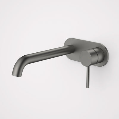 Caroma Liano II 210mm Wall Basin / Bath Mixer (Round Cover Plate), Gunmetal