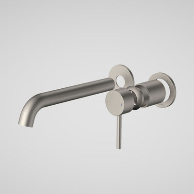 Caroma Liano II 210mm Wall Basin / Bath Trim Kit (2 x Round Cover Plates), Brushed Nickel