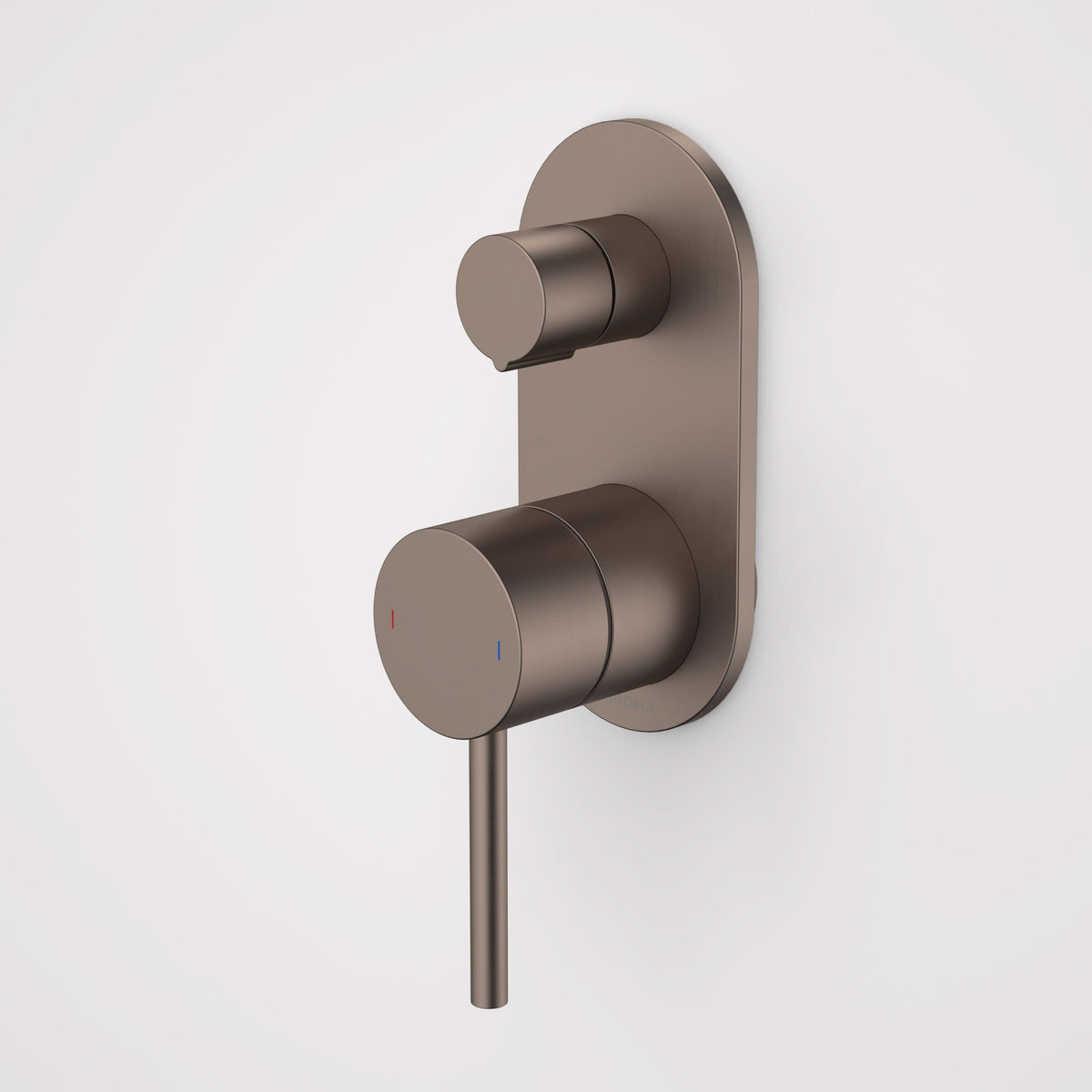 Caroma Liano II Bath / Shower Mixer With Diverter (Round Cover Plate), Brushed Bronze
