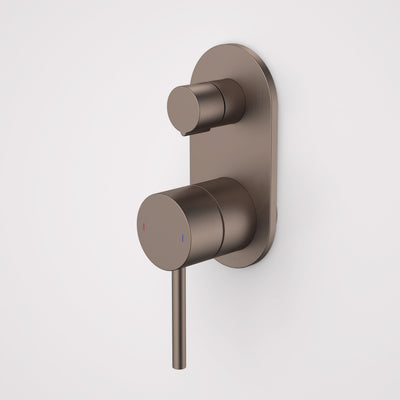Caroma Liano II Bath / Shower Mixer With Diverter (Round Cover Plate), Brushed Bronze