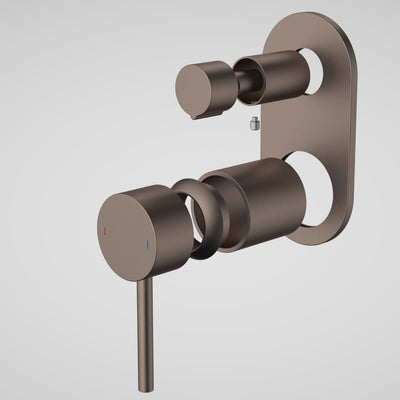 Caroma Liano II Bath / Shower Mixer With Diverter Trim Kit (Round Cover Plate), Brushed Bronze