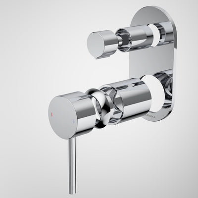 Caroma Liano II Bath / Shower Mixer With Diverter Trim Kit (Round Cover Plate), Chrome