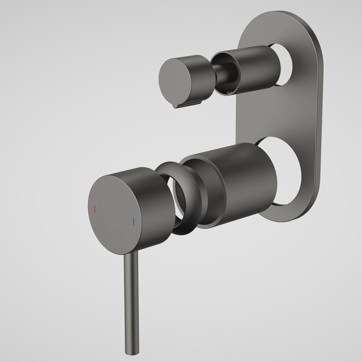 Caroma Liano II Bath / Shower Mixer With Diverter Trim Kit (Round Cover Plate), Gunmetal