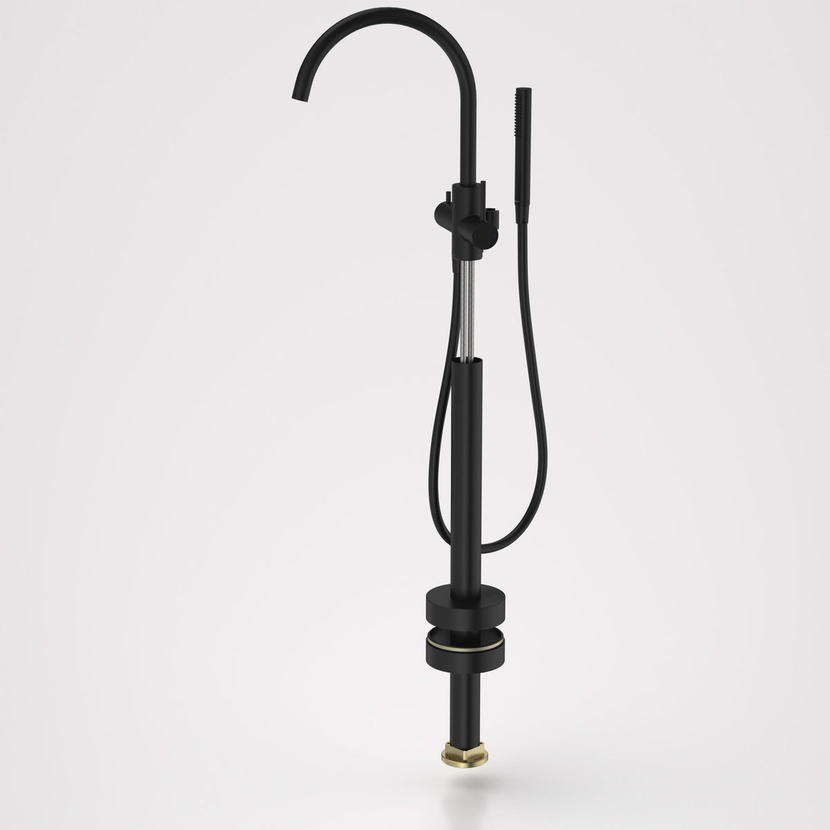 Caroma Liano II Freestanding Bath Filler with Hand Shower - Trim Kit, Matte Black