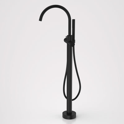 Caroma Liano II Freestanding Bath Filler with Hand Shower - Sales Kit, Matte Black