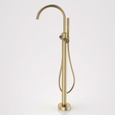 Caroma Liano II Freestanding Bath Filler with Hand Shower - Sales Kit, Brushed Brass
