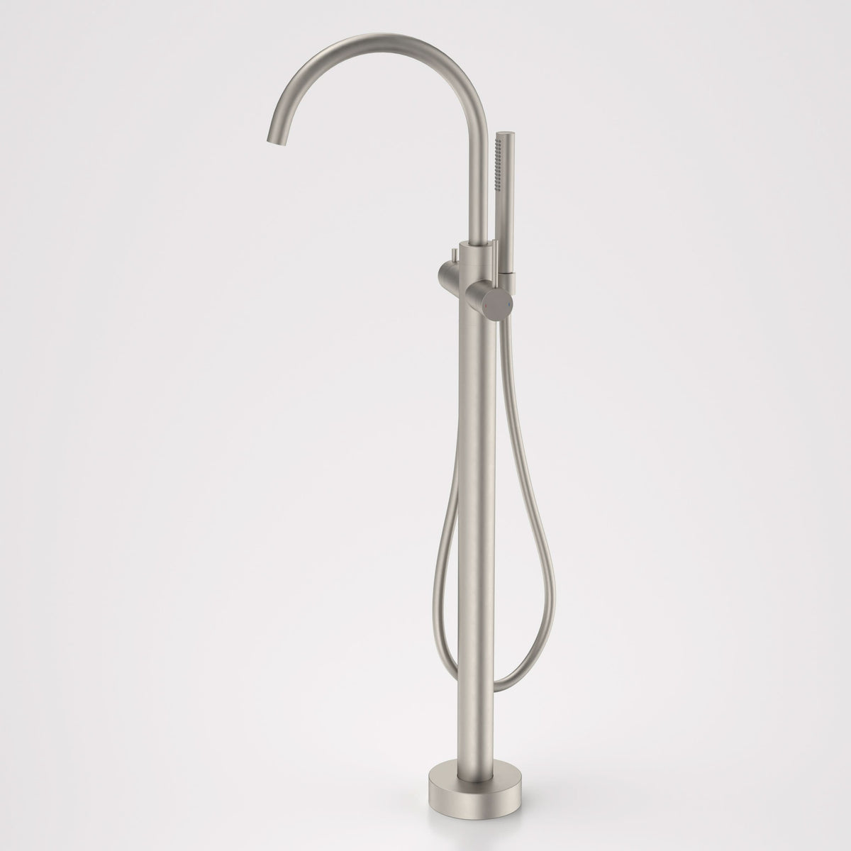Caroma Liano II Freestanding Bath Filler with Hand Shower - Sales Kit, Brushed Nickel