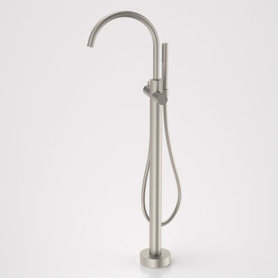 Caroma Liano II Freestanding Bath Filler with Hand Shower - Sales Kit, Brushed Nickel