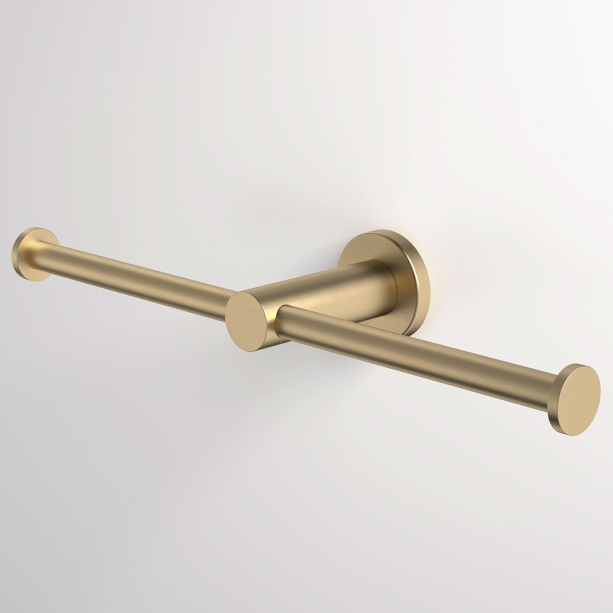 Caroma Liano II Double Toilet Roll Holder, Brushed Brass