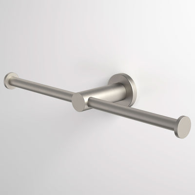 Caroma Liano II Double Toilet Roll Holder, Brushed Nickel