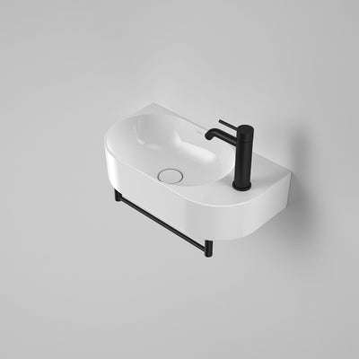 Caroma Liano II Hand Wall Basin Integrated Towel Rail, Matte Black