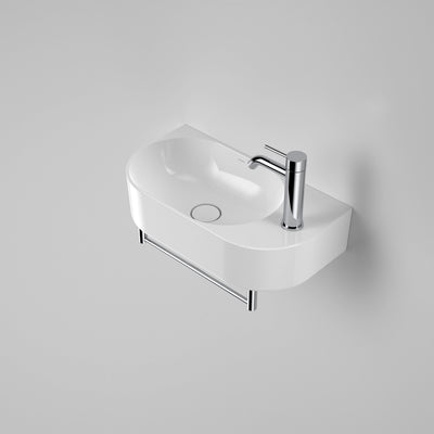 Caroma Liano II Hand Wall Basin Integrated Towel Rail, Chrome
