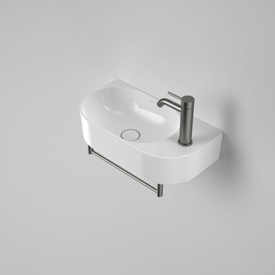 Caroma Liano II Hand Wall Basin Integrated Towel Rail, Gunmetal