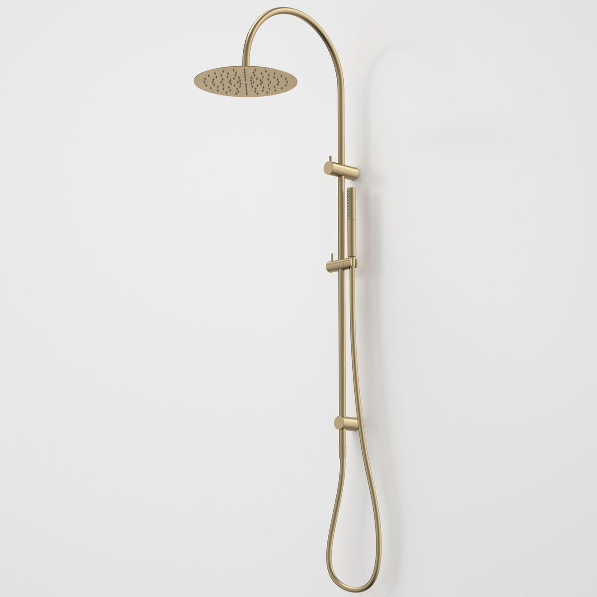 Caroma Liano II Rail Shower with Overhead, Brushed Brass