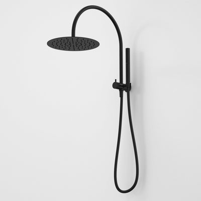 Caroma Liano II Compact Twin Shower with Overhead, Matte Black