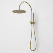 Caroma Liano II Compact Twin Shower with Overhead, Brushed Brass