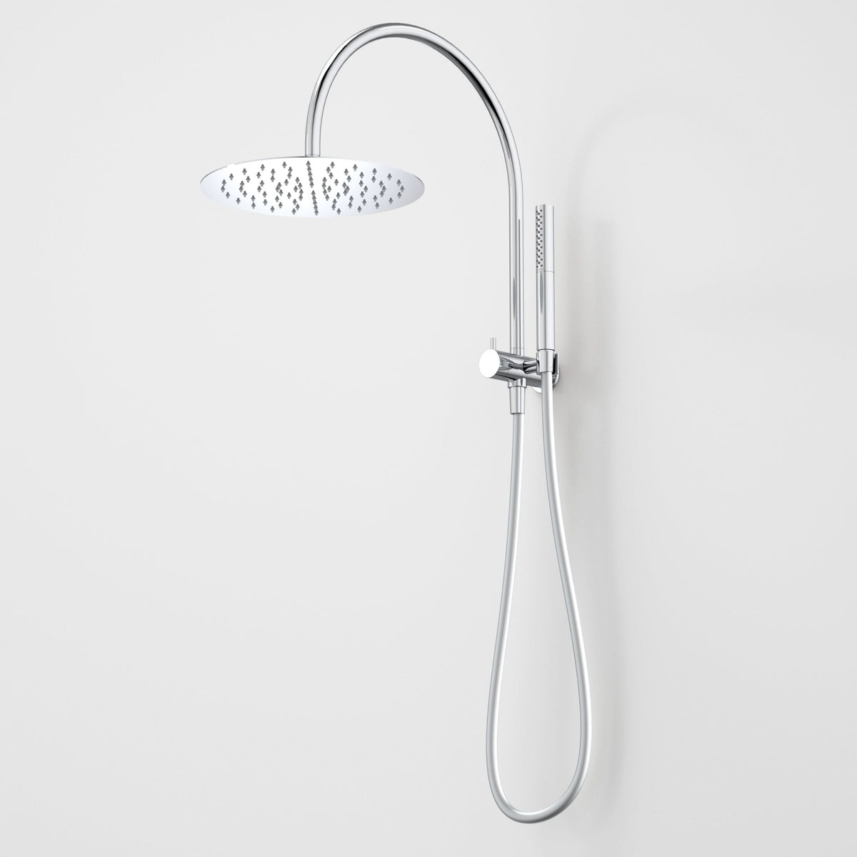 Caroma Liano II Compact Twin Shower with Overhead, Chrome