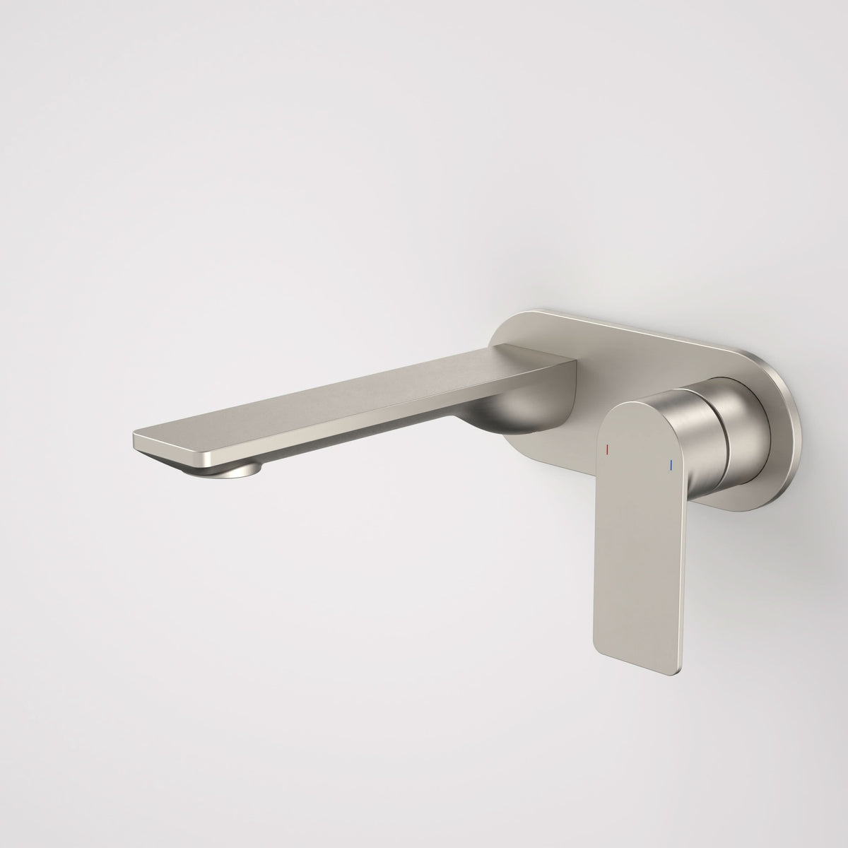 Caroma Urbane II 180mm Wall Basin / Bath Mixer - Round Cover Plate - Sales Kit, Brushed Nickel