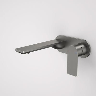Caroma Urbane II 180mm Wall Basin / Bath Mixer - Round Cover Plate - Sales Kit, Gunmetal