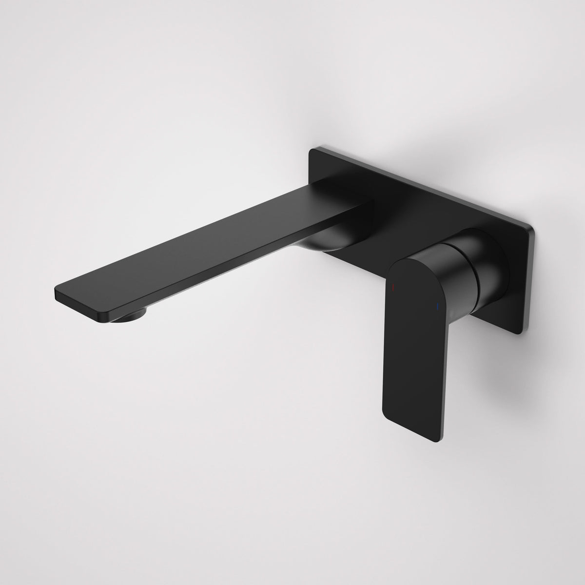 Caroma Urbane II 180mm Wall Basin / Bath Mixer - Rectangular Cover Plate - Sales Kit, Matte Black