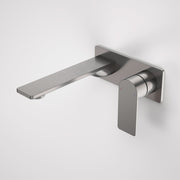 Caroma Urbane II 180mm Wall Basin / Bath Mixer - Rectangular Cover Plate - Sales Kit, Gunmetal