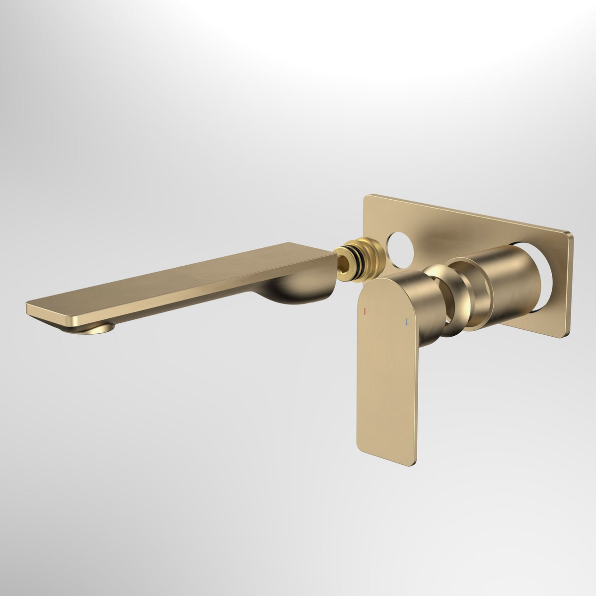 Caroma Urbane II 180mm Wall Basin / Bath Trim Kit - Rectangular Cover Plate, Brushed Brass