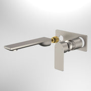 Caroma Urbane II 180mm Wall Basin / Bath Trim Kit - Rectangular Cover Plate, Brushed Nickel