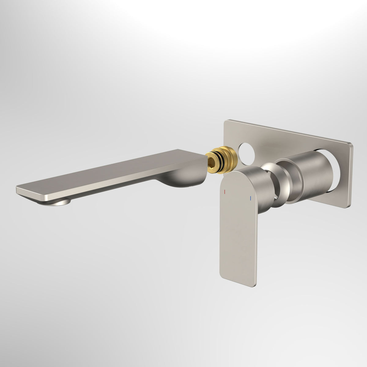 Caroma Urbane II 180mm Wall Basin / Bath Trim Kit - Rectangular Cover Plate, Brushed Nickel