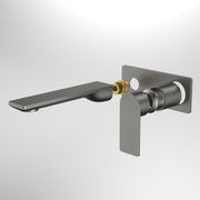 Caroma Urbane II 180mm Wall Basin / Bath Trim Kit - Rectangular Cover Plate, Gunmetal