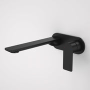 Caroma Urbane II 220mm Wall Basin / Bath Mixer - Round Cover Plate - Sales Kit - Lead Free, Matte Black