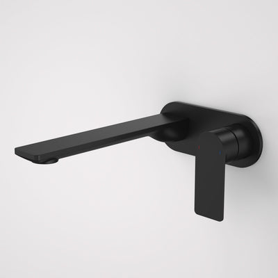 Caroma Urbane II 220mm Wall Basin / Bath Mixer - Round Cover Plate - Sales Kit - Lead Free, Matte Black