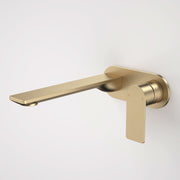 Caroma Urbane II 220mm Wall Basin / Bath Mixer - Round Cover Plate - Sales Kit - Lead Free, Brushed Brass
