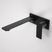 Caroma Urbane II 220mm Wall Basin / Bath Mixer - Rectangular Cover Plate - Sales Kit, Matte Black