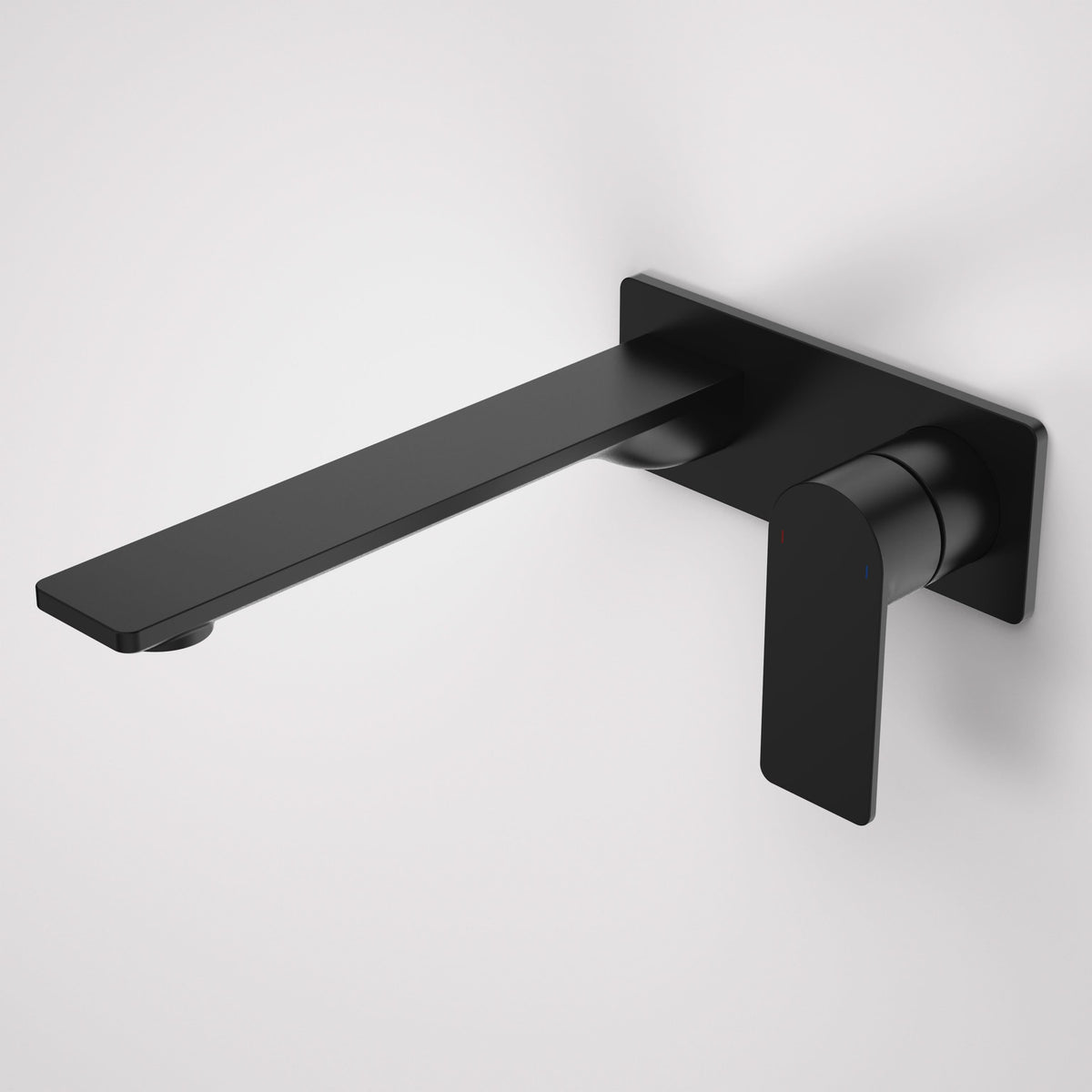 Caroma Urbane II 220mm Wall Basin / Bath Mixer - Rectangular Cover Plate - Sales Kit, Matte Black