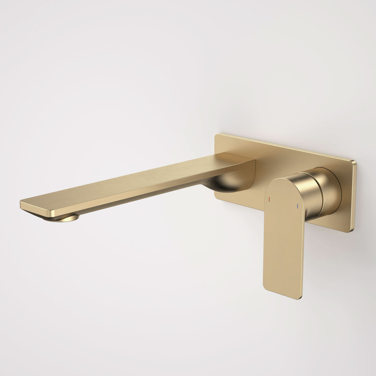 Caroma Urbane II 220mm Wall Basin / Bath Mixer - Rectangular Cover Plate - Sales Kit, Brushed Brass