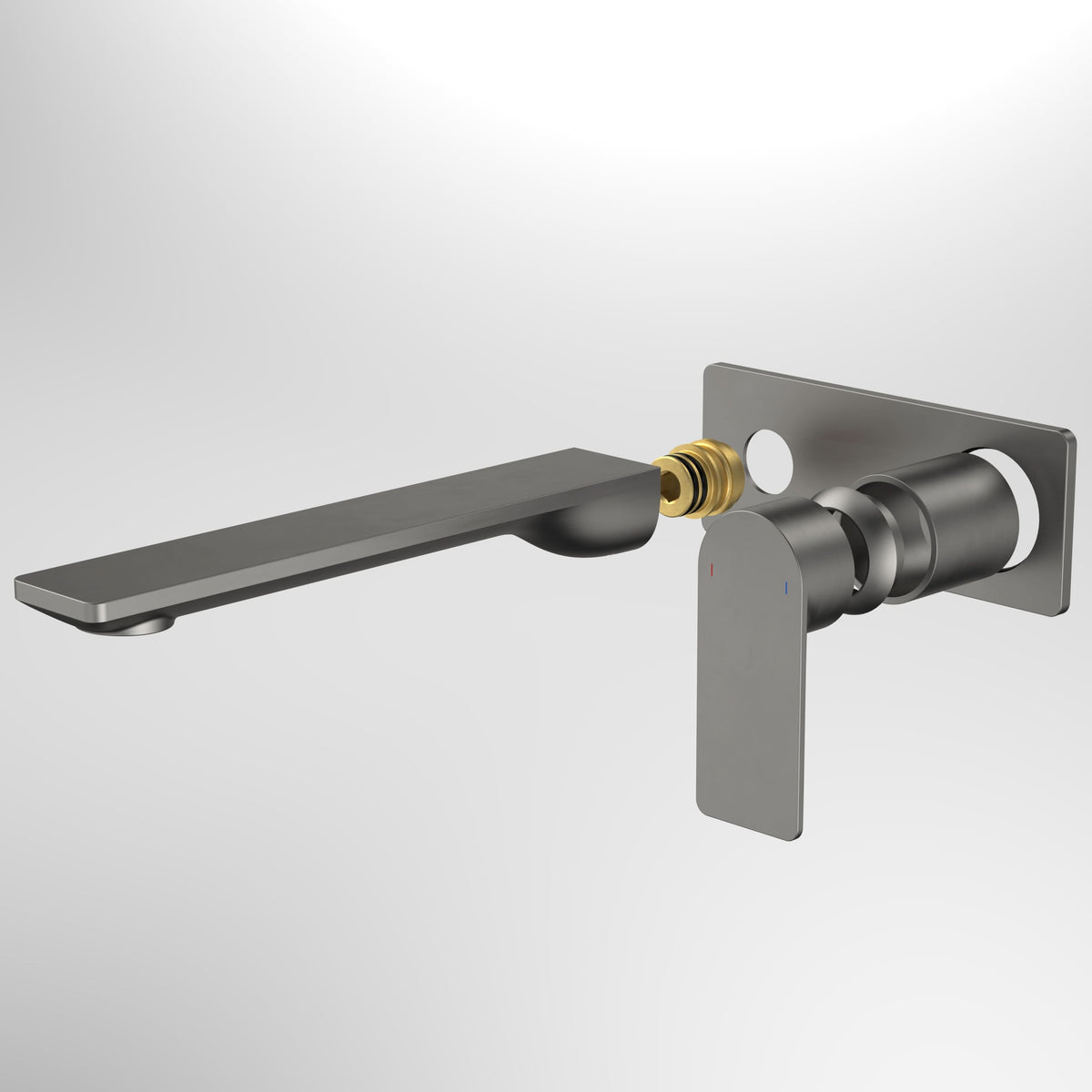 Caroma Urbane II 220mm Wall Basin / Bath Trim Kit - Rectangular Cover Plate, Gunmetal